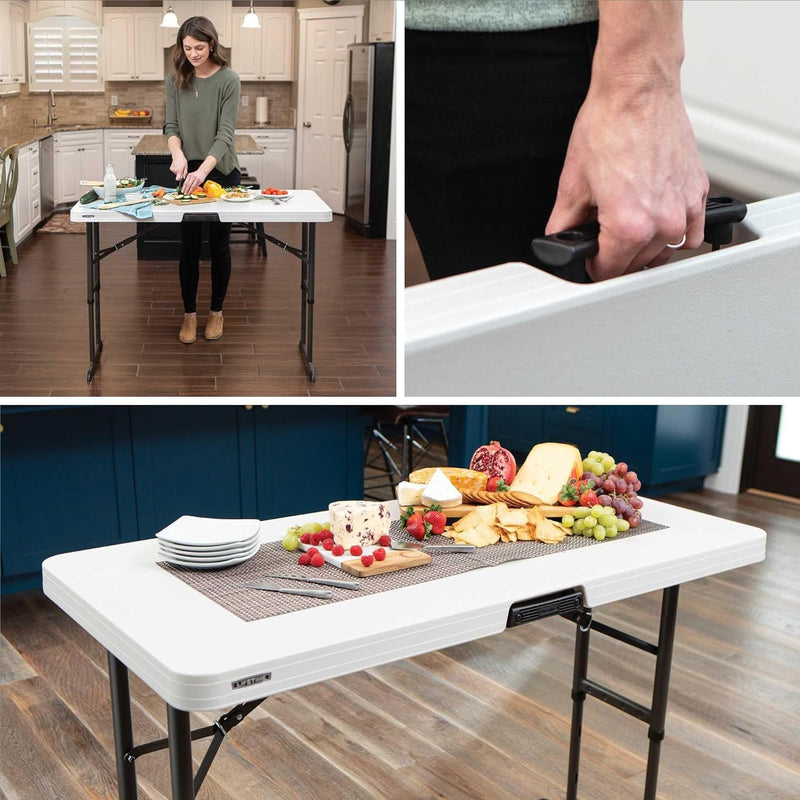 Lifetime 4-Foot Commercial Adjustable Folding Table, Almond