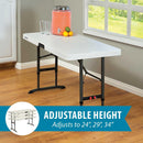 Lifetime 4-Foot Commercial Adjustable Folding Table, Almond