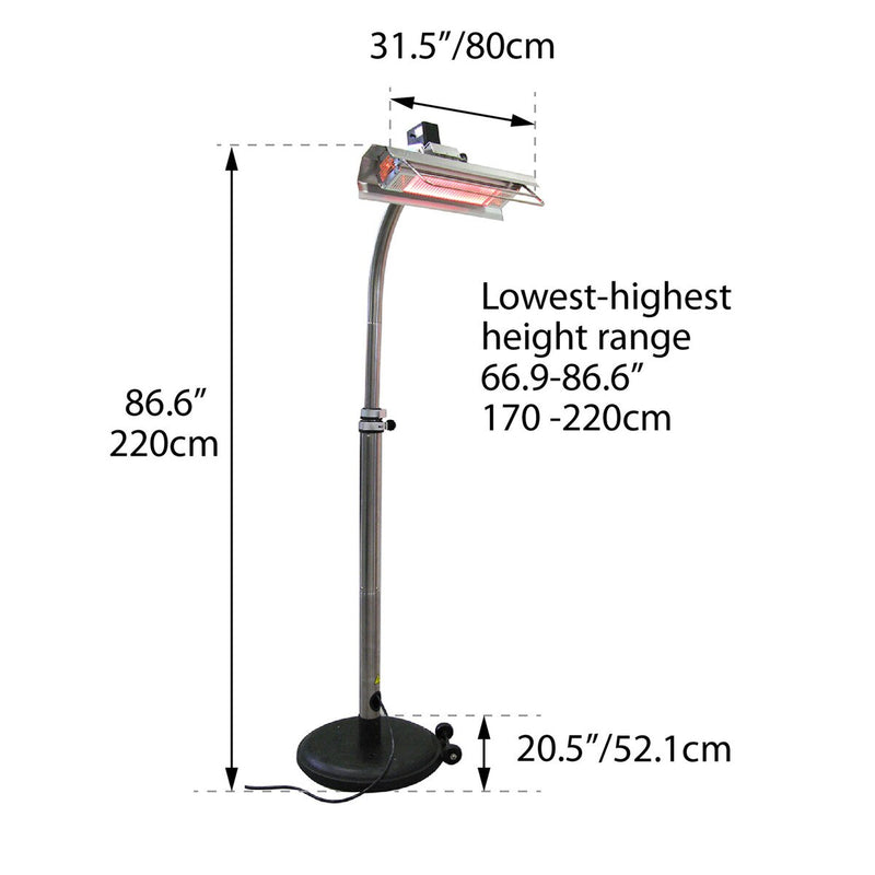 Paramount Telescopic Infrared Patio Heater, Stainless Steel