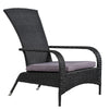 Patioflare Comfort Height Muskoka Chair, Black Wicker and Dark Grey Cushions