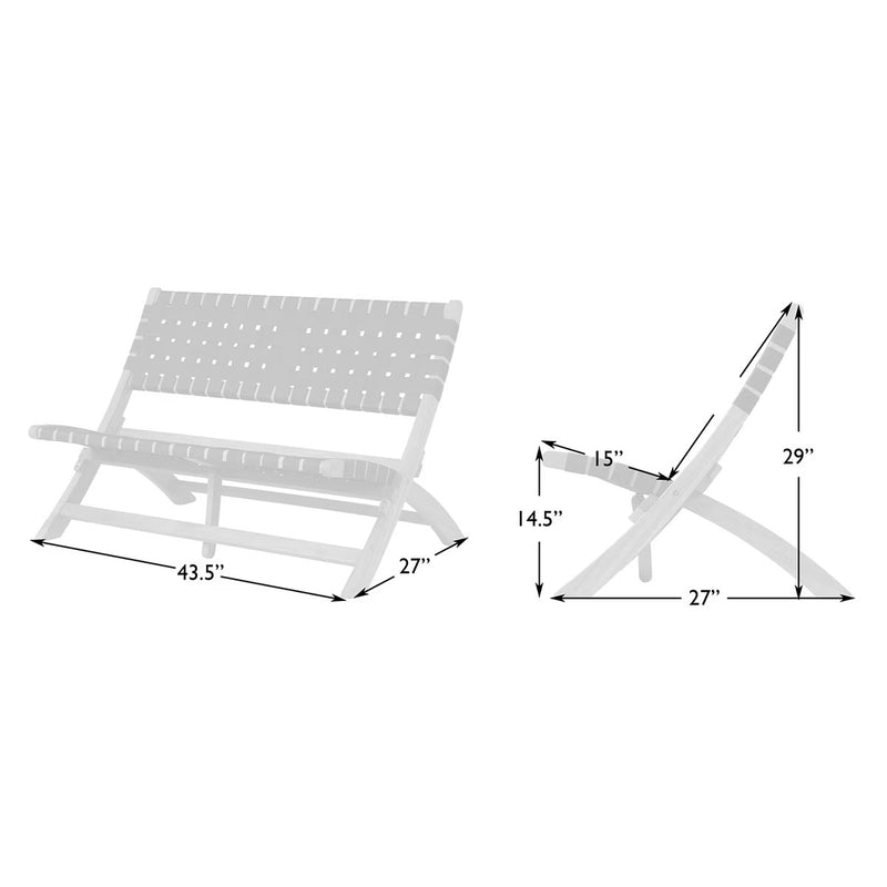 PATIOFLARE NYLON WEAVE FOLDING BENCH