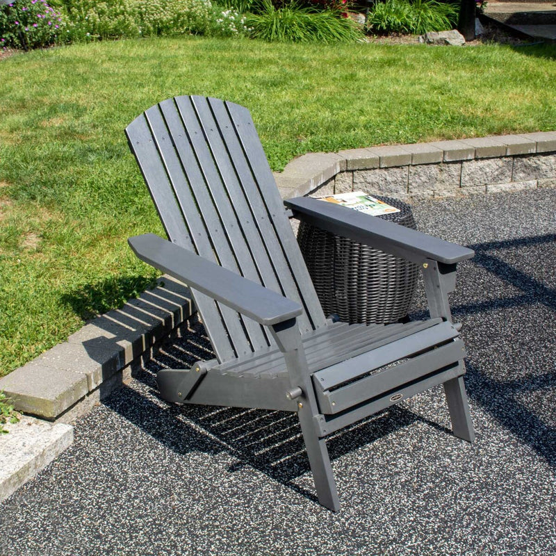 PATIOFLARE FOLDABLE FSC ACACIA ADIRONDACK PATIO CHAIR, GREY (Per Chair)