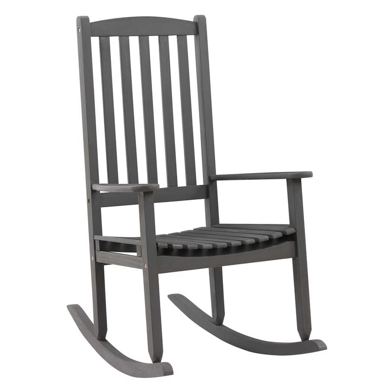 PATIOFLARE FSC ACACIA WOOD PATIO ROCKING CHAIR, GREY