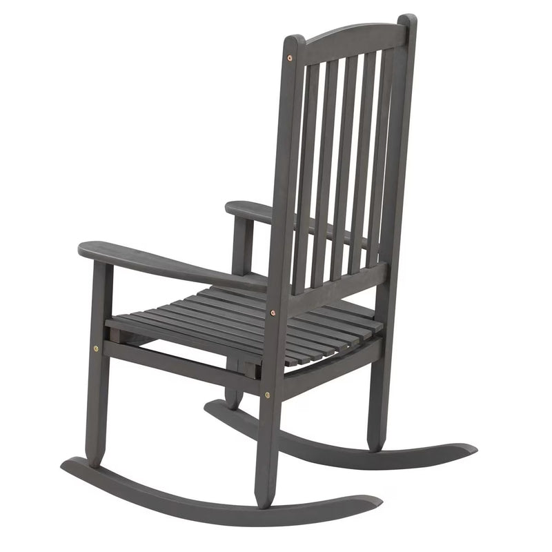 PATIOFLARE FSC ACACIA WOOD PATIO ROCKING CHAIR, GREY