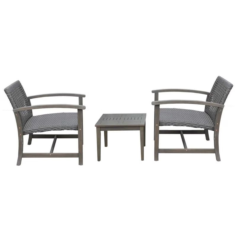 PATIOFLARE GALENA FSC ACACIA WOOD AND WICKER OVERSIZED BISTRO SET