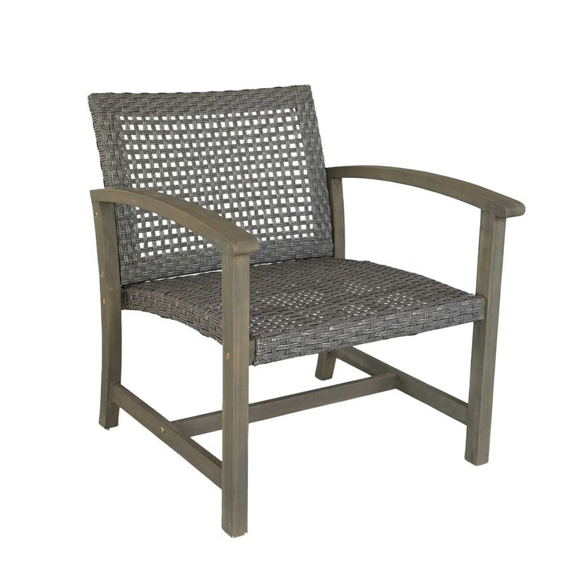 PATIOFLARE GALENA FSC ACACIA WOOD AND WICKER OVERSIZED BISTRO SET