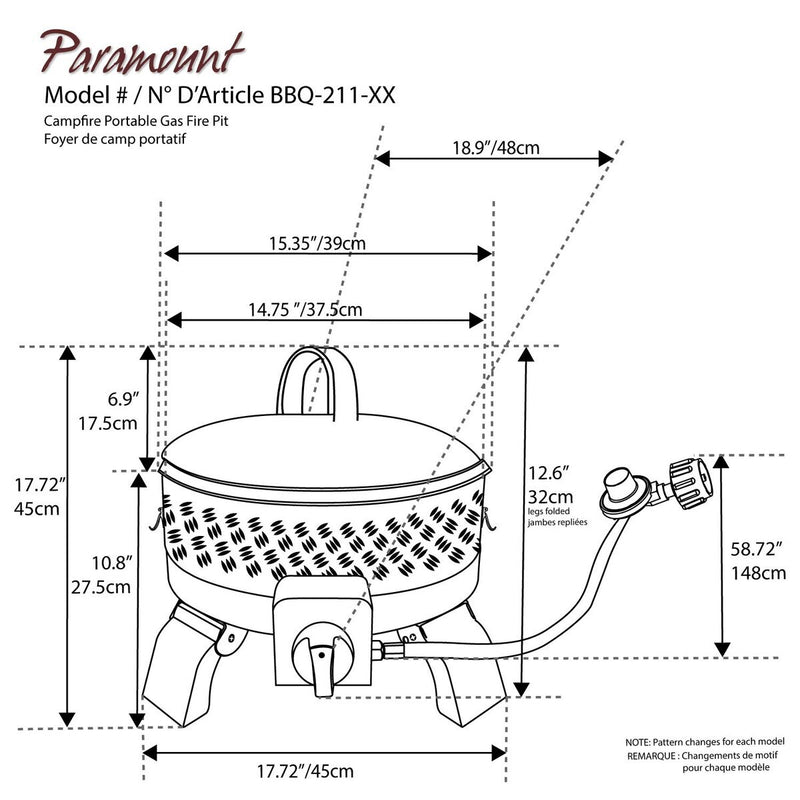 Paramount Campfire Portable Gas Fire Pit, Bears