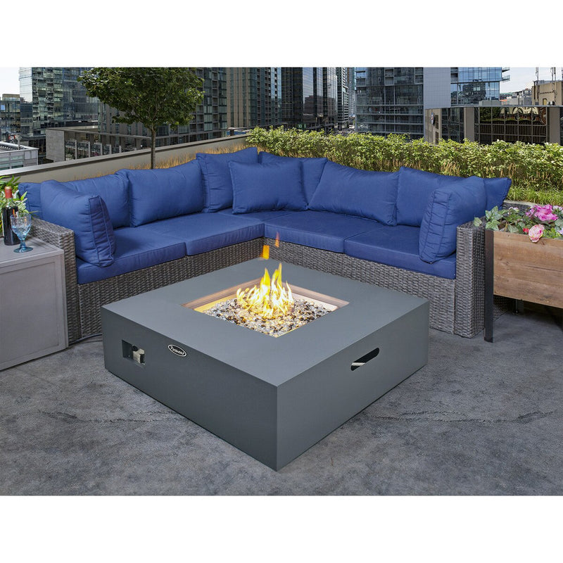 Paramount Concrete Look Convertible Aluminum Fire Table, Low Square