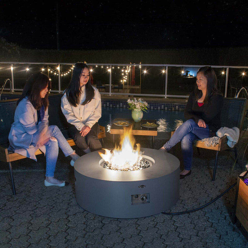 Paramount Concrete Look Convertible Aluminum Fire Table, Round