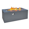 Paramount Concrete Look Convertible Aluminum Fire Table, Tall Rectangular