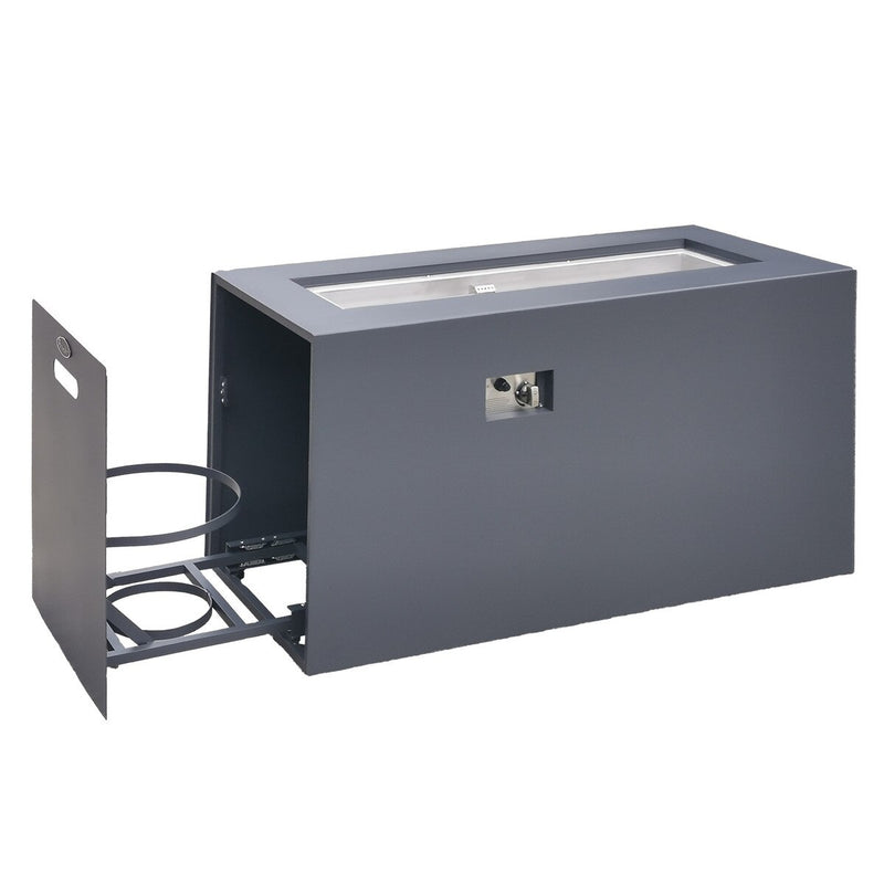 Paramount Fire Table Linear Paramount Concrete Look Convertible Aluminum Fire Table, Tall Rectangu