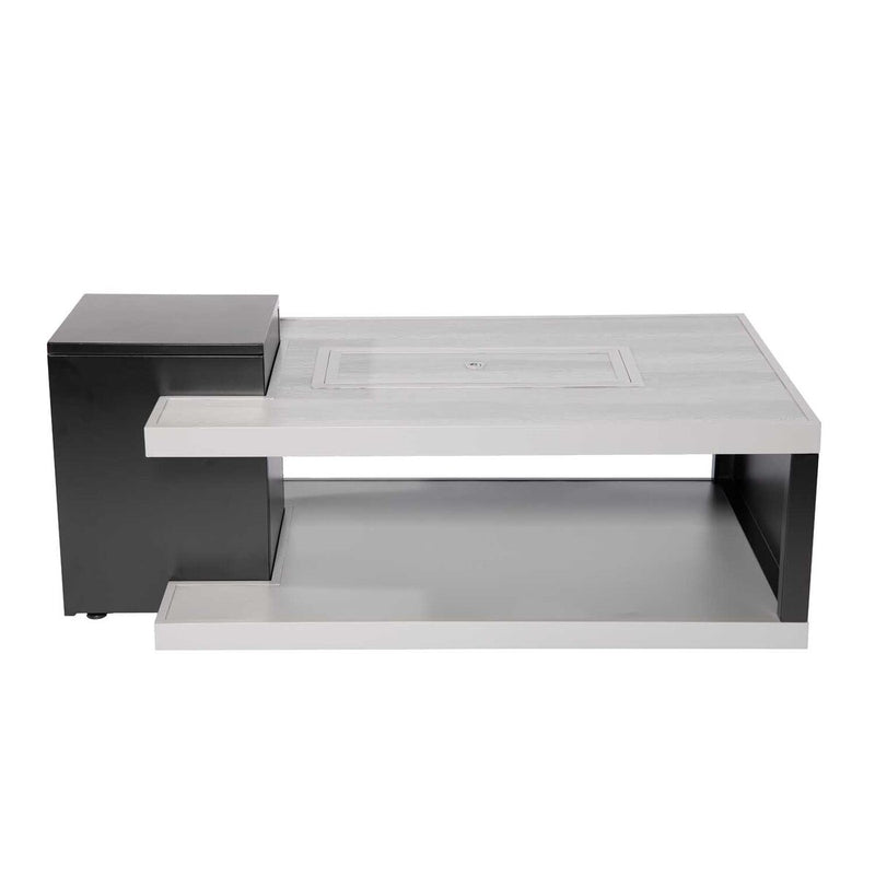 Paramount Dray Aluminum Convertible Fire Table, Rectangular, Black and Grey