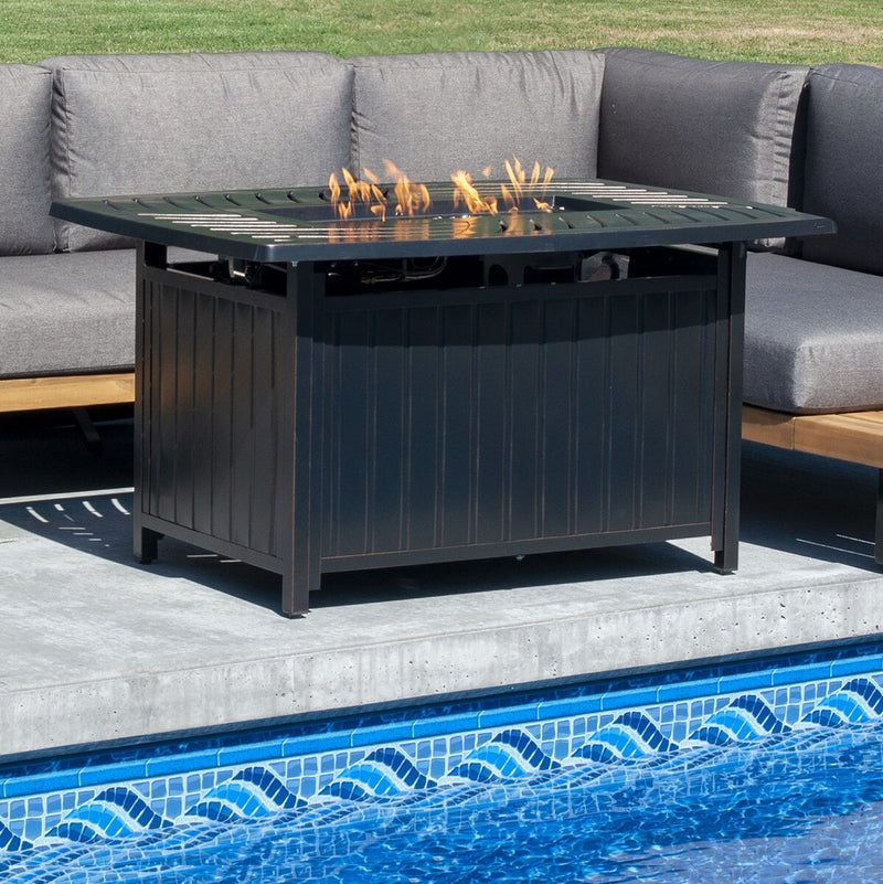 Paramount Dylan Convertible Aluminum Fire Table, Rectangular