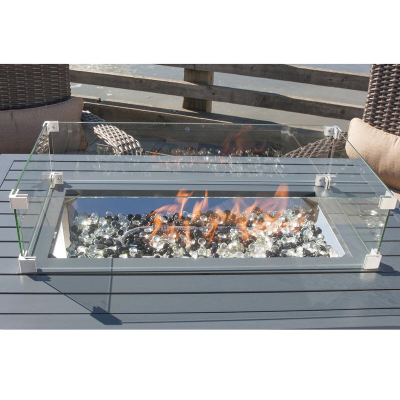 Paramount Fire Table Wind Guard, 30IN Rectangular