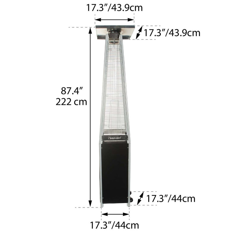 Paramount Flame Patio Heater, Black and Silver