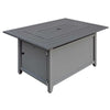 Paramount Gale Aluminum Convertible Fire Table, Rectangular, Battleship Grey