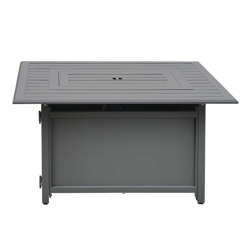 Paramount Gale Aluminum Convertible Fire Table, Rectangular, Battleship Grey