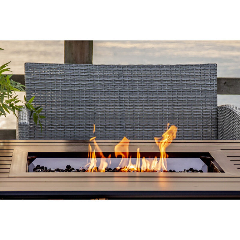 Paramount Gale Aluminum Convertible Fire Table, Rectangular, Bronze