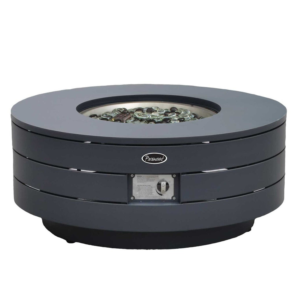 Paramount Table Paramount Genesis Concrete Look Aluminum Convertible Fire Table, Round