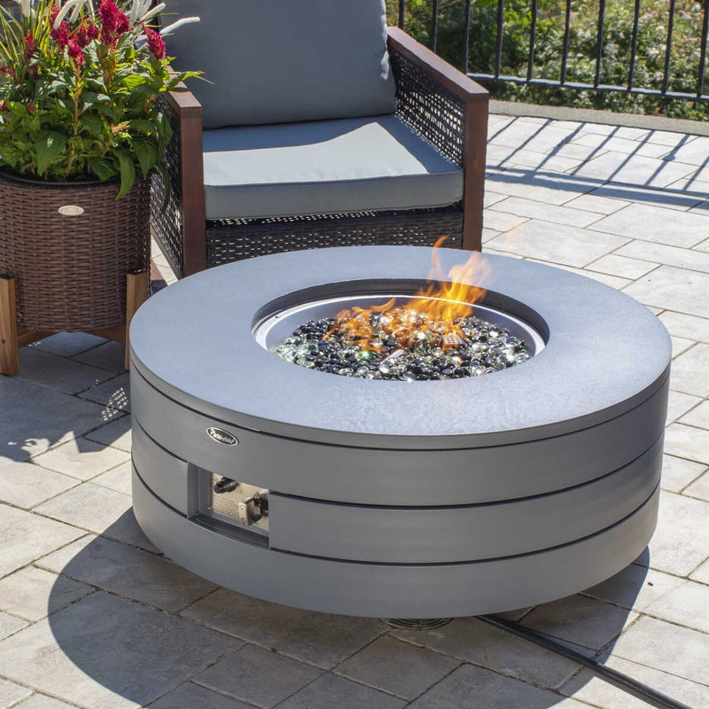 Paramount Genesis Concrete Look Aluminum Convertible Fire Table, Round