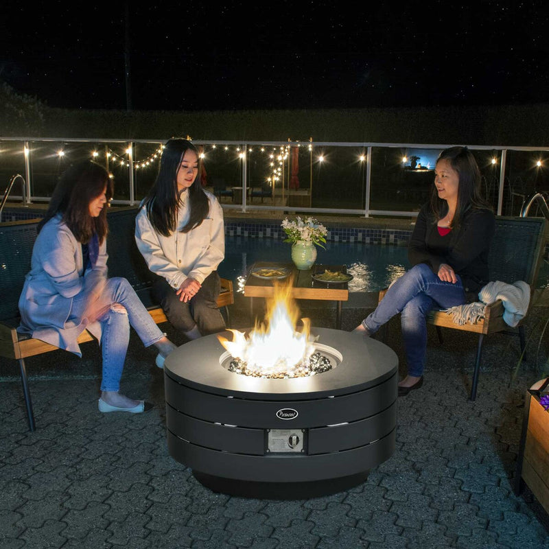 Paramount Genesis Concrete Look Aluminum Convertible Fire Table, Round