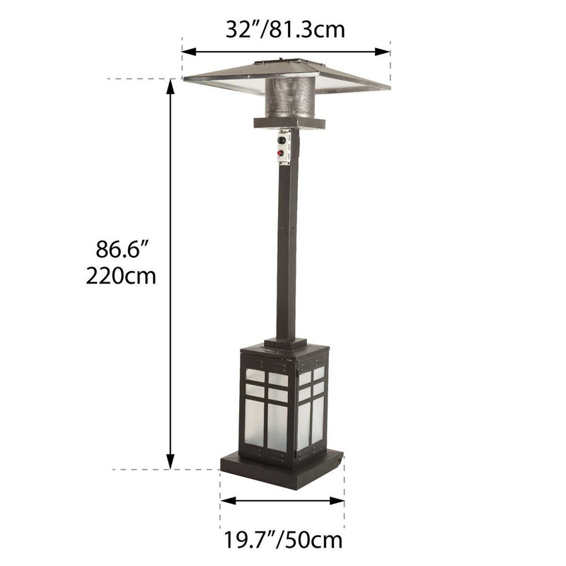 Paramount Illuminated Mission Patio Heater, Square