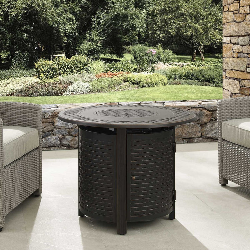 Paramount Isaac Convertible Aluminum Firepit Table, Round