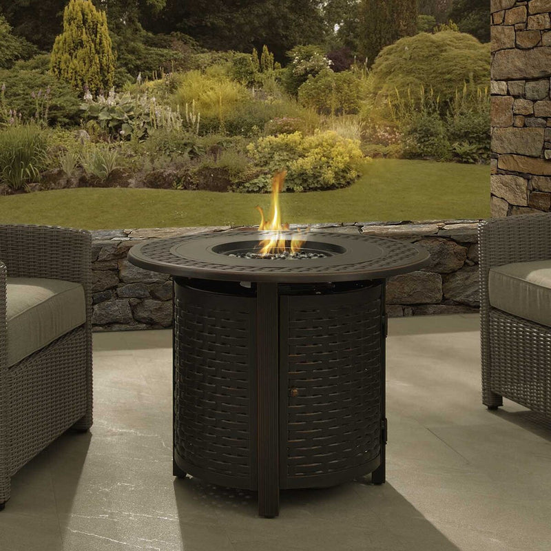 Paramount Isaac Convertible Aluminum Firepit Table, Round