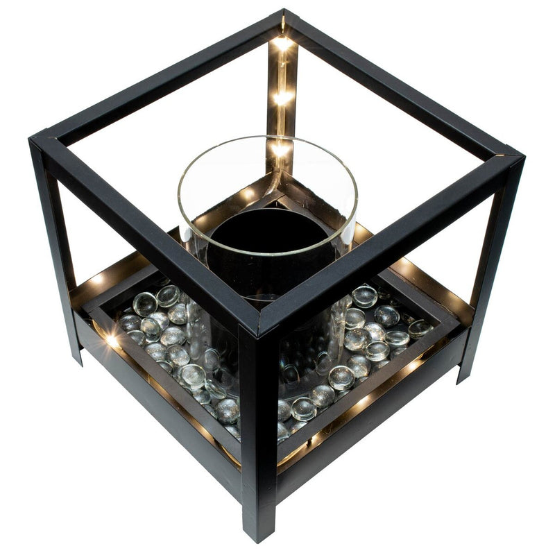 Paramount Metal Square Garden Burner with LED Lights