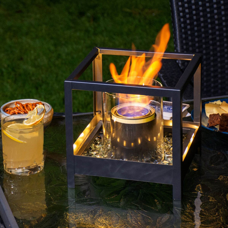 Paramount Metal Square Garden Burner with LED Lights