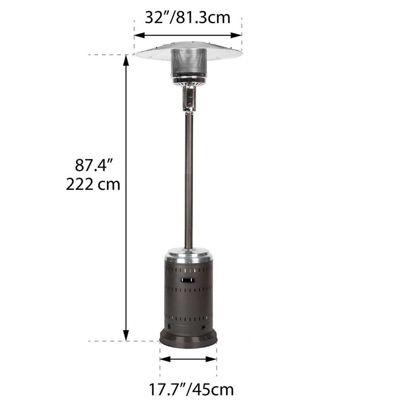 Paramount Patio Heater, Mocha and Stainless