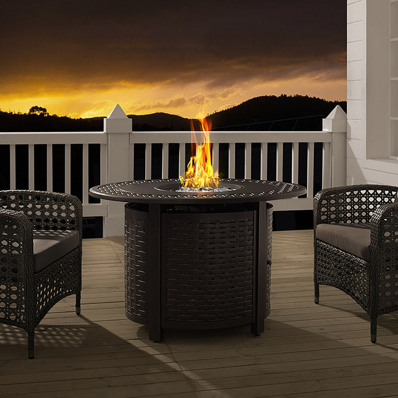 Paramount Thatch Convertible Aluminum Firepit, Oval