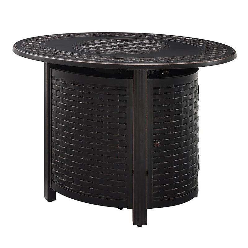 Paramount Thatch Convertible Aluminum Firepit, Oval