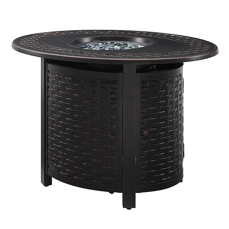 Paramount Thatch Convertible Aluminum Firepit, Oval