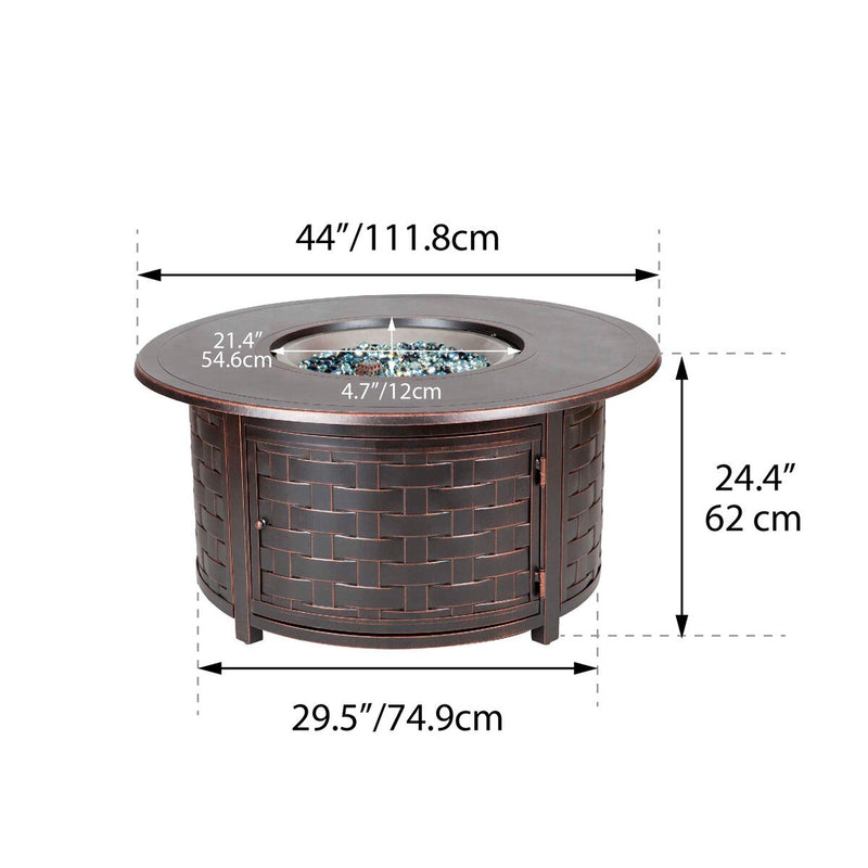 Paramount Zach Convertible Aluminum Fire Table, Round