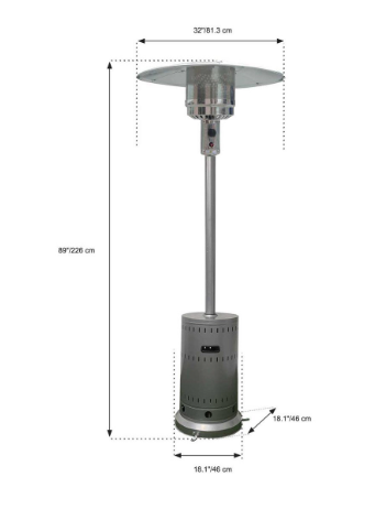 Paramount Flat Top Patio Heater, Grey