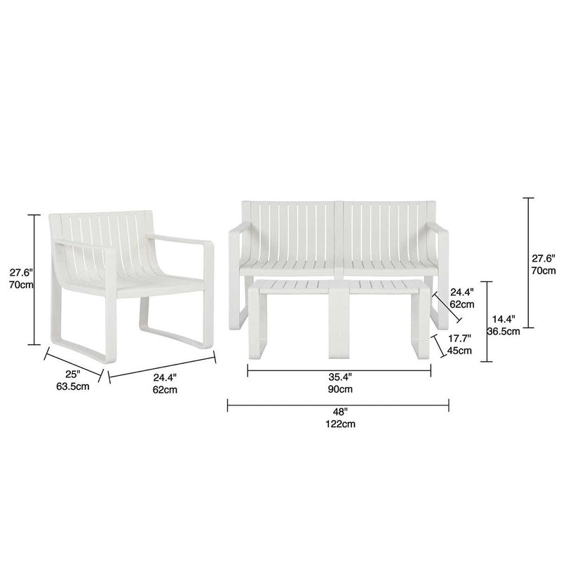 Patioflare Beautiful World Collection Recycled Plastic Pioneer Conversation Set