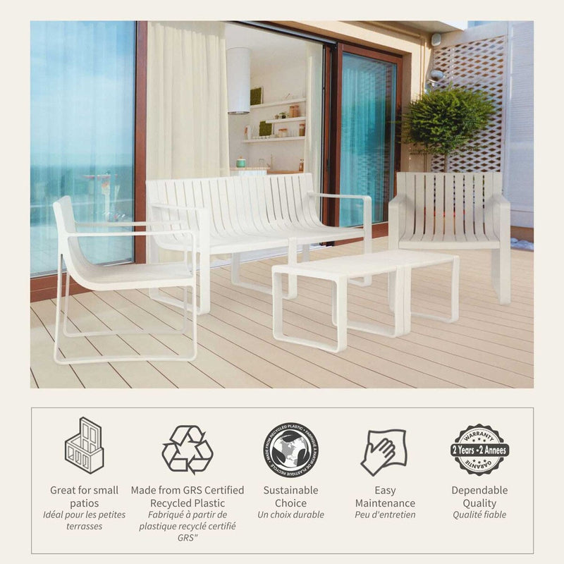 Patioflare Beautiful World Collection Recycled Plastic Pioneer Conversation Set