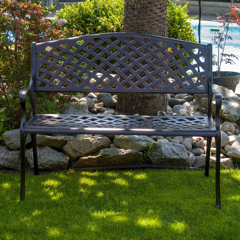 Patioflare Cast Aluminum Bench.