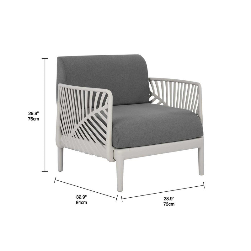 Patioflare GRS Recycled Plastic Leaf Modular Patio Armchair, Grey