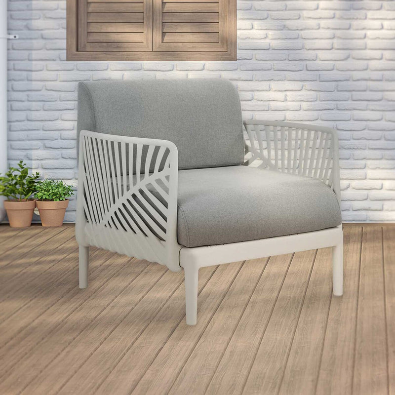 Patioflare GRS Recycled Plastic Leaf Modular Patio Armchair, Grey