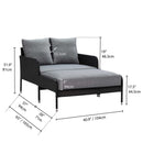 Patioflare Herman 2 PC Aluminum Oversized Lounger, Black/Grey