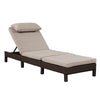 Patioflare Laura Lounger, Chocolate Brown Wicker and Beige Cushions