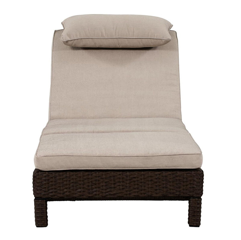 Patioflare Laura Lounger, Chocolate Brown Wicker and Beige Cushions