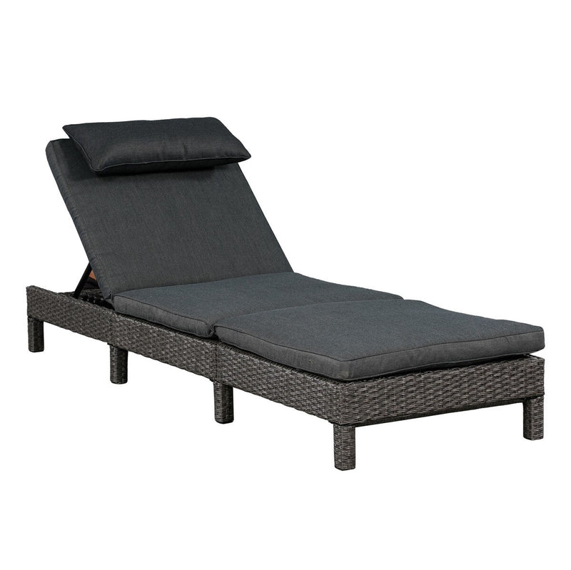 Patioflare Laura Lounger, Grey Wicker and Dark Grey Cushions