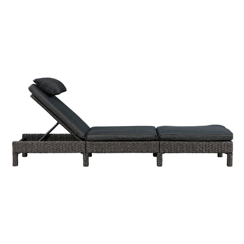 Patioflare Laura Lounger, Grey Wicker and Dark Grey Cushions