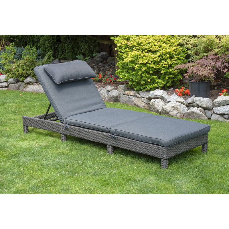 Patioflare Laura Lounger, Grey Wicker and Dark Grey Cushions