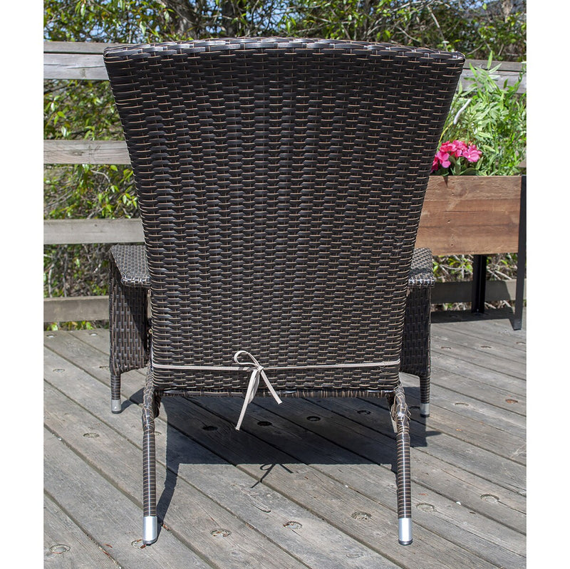 Patioflare Muskoka Chair, Caramel Brown Wicker and Beige Cushions