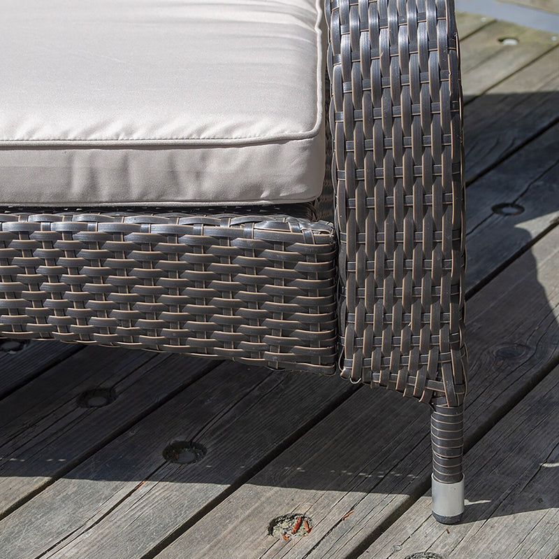 Patioflare Muskoka Chair, Caramel Brown Wicker and Beige Cushions