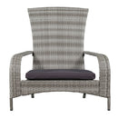 Patioflare Muskoka Chair, Light Grey Wicker and Dark Grey Cushions